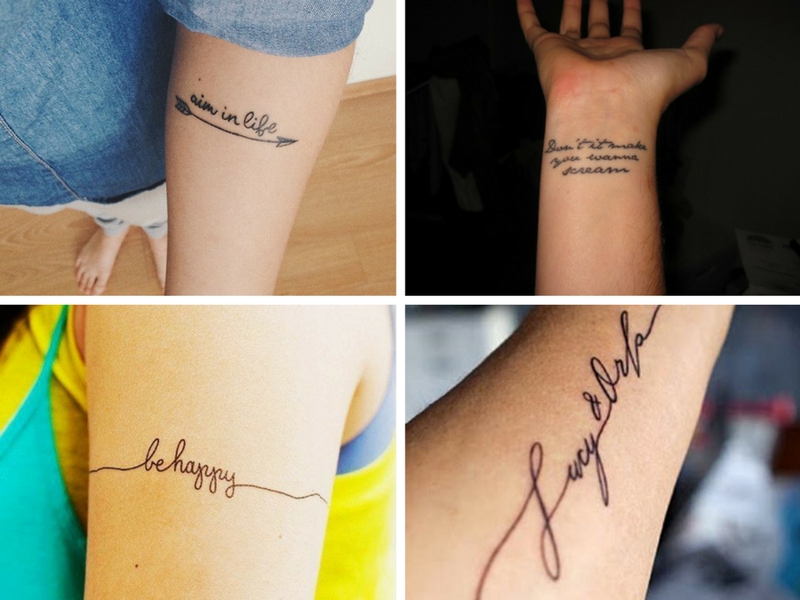 tatuaggi piccoli scritte braccio
