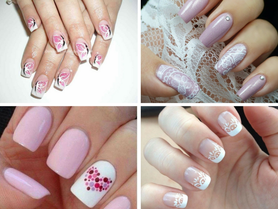 unghie bianche e rosa