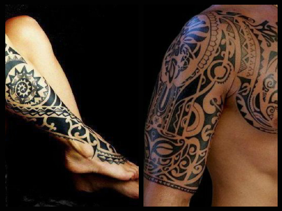 Confronto tatuaggio maori uomo e donna