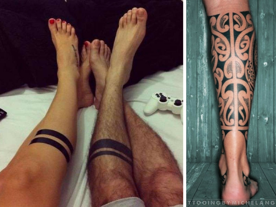 Tatuaggi maori polpaccio