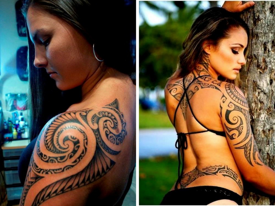 Tatuaggi maori spalla braccio